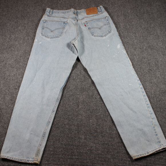 Levi’s Jeans Mens 34x30 Light Wash 550 Relaxed Made in USA Paint Splatter - Picture 6 of 12